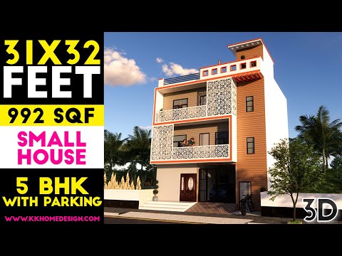 3D House Design 31x32 Feet With Parking For Rent Purpose House Plan#70