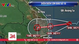 Bão áp sát bờ biển Phú Yên – Quảng Ngãi, bắt đầu ảnh hưởng đất liền | VTV24