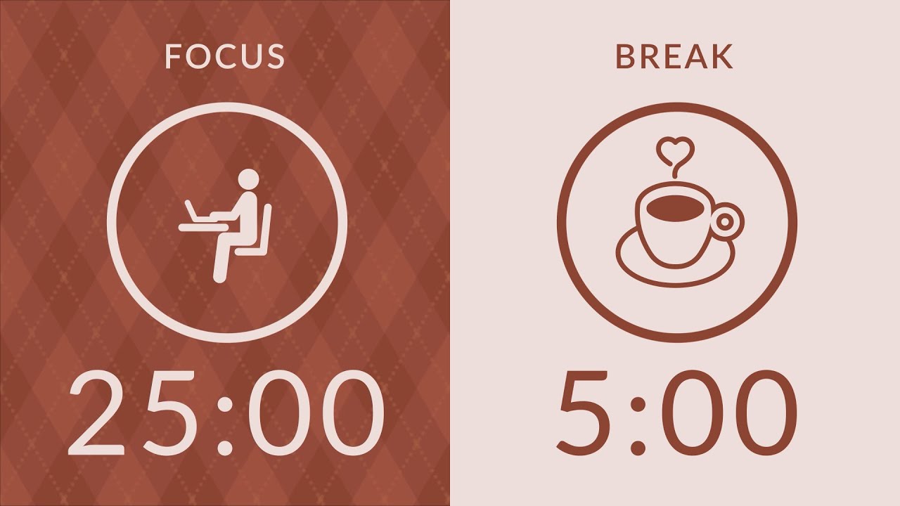25/5 Pomodoro Timer with Brown Noise 🤎 Study with Me for Deep Focus ...