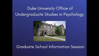 Graduate School Information Session (2021)