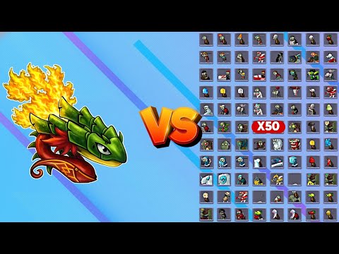 Giant Flame Bamboo Dragon vs All Zombies Max Level | PvZ Fusion