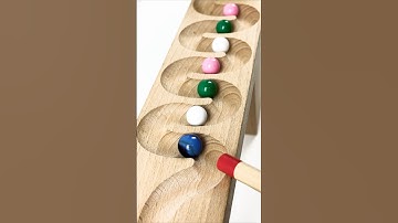 Marble Run Race HABA Slope, Snooker cue, Colourful marbles track, Water bowl ASMR