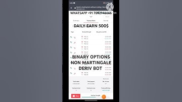 BEST BINARY OPTIONS NON MARTINGALE DERIV BOT DAILY EARN 100$ TO 500$