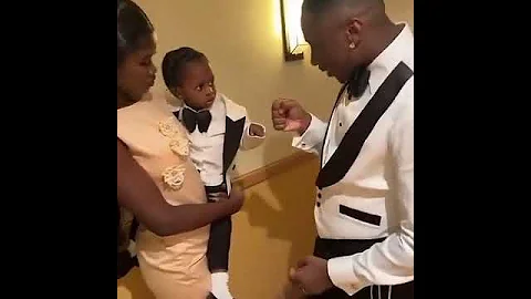 Juma Jux with the page boy on his White Wedding with Priscilla Ojo #jp2025 #nigerianwedding