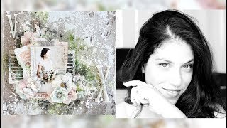 Mixed Media Layout  🖤  For Prima Marketing   🖤  Step by Step Tutorial  🖤  Sharon Ziv