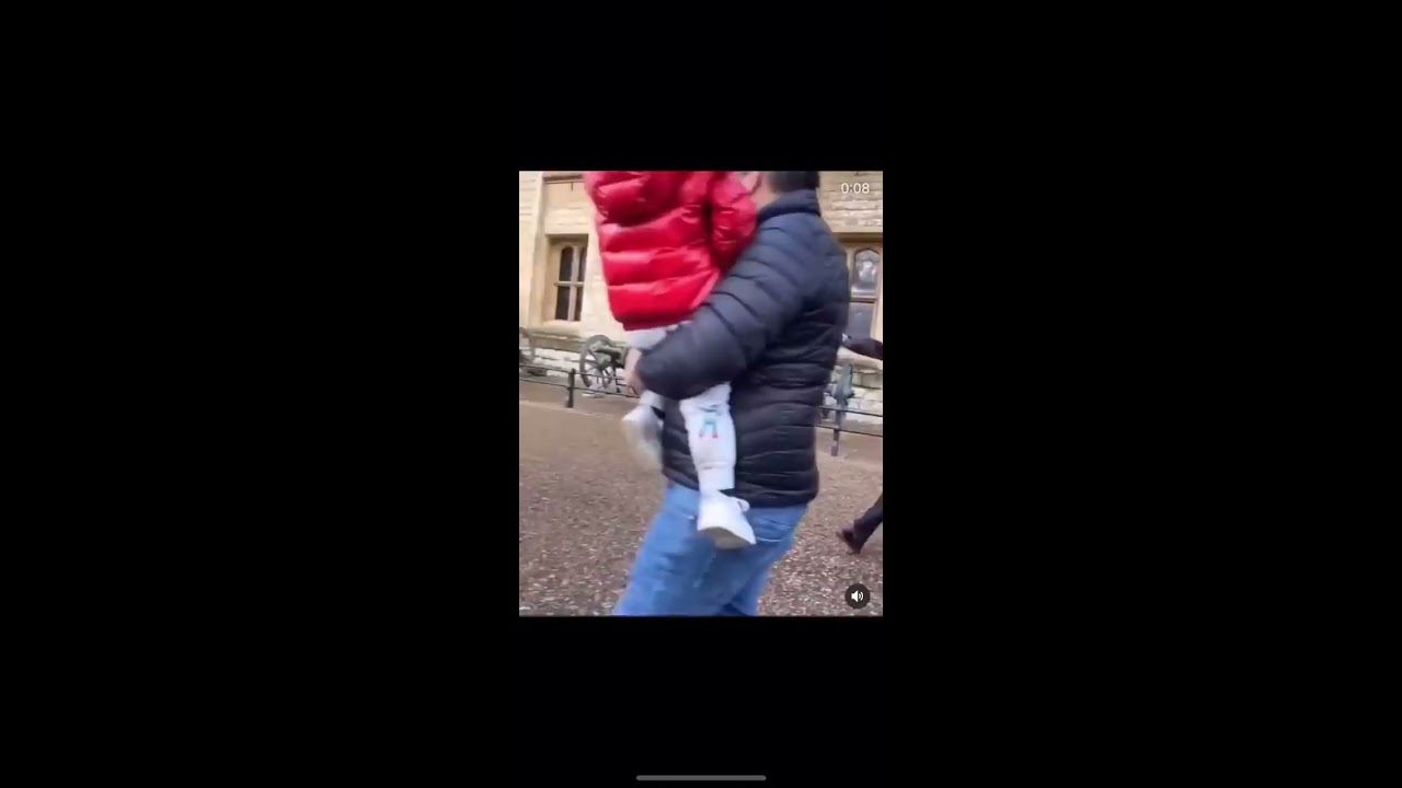 Queen Guard Runs Over Kid