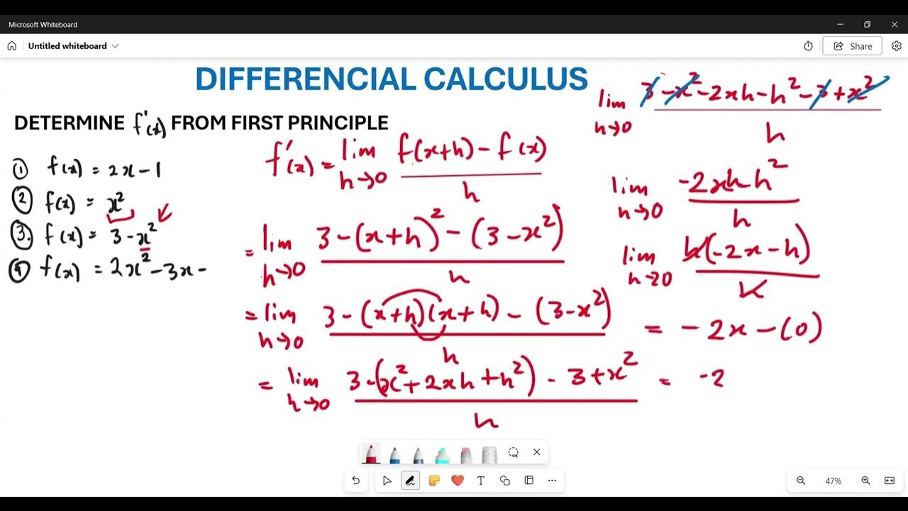 DIFFERENTIAL CALCULUS GRADE 12 FIRST PRINCIPLE EXAM QUESTIONS YouTube