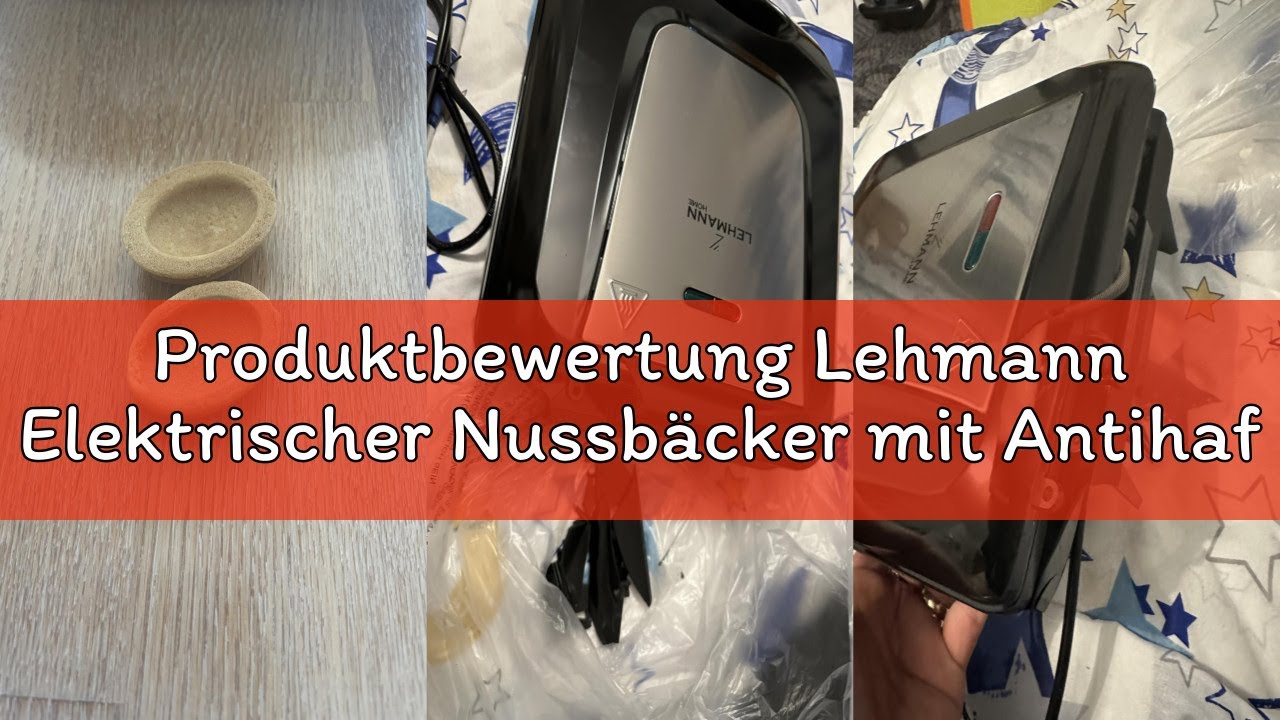 Lehmann Non-Stick Electric Nutmaker 1700 Watt Nutmaker for 24 Nut Halves, Nut Baking Machine, Nut Waffle Maker for Walnut Waffles
