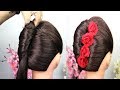 New french bun hairstyle with trick | french roll hairstyle | hairstyle for wedding/party