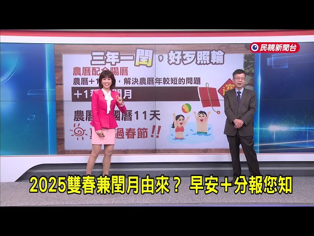 2025/2/6 【早安嘉芬】2025雙春兼閏月由來？ 早安＋分報您知－民視新聞