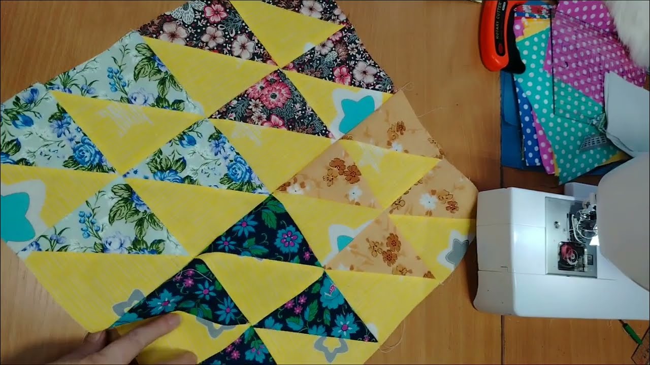 самый простой квилт блок для одеяла, пэчворк для начинающих