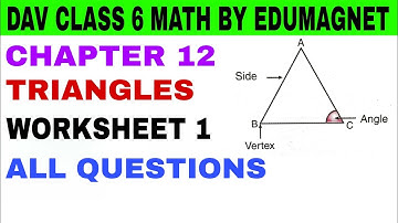 DAV CLASS 6 MATHS CHAPTER 12 TRIANGLES WORKSHEET 1 | BY EDUMAGNET