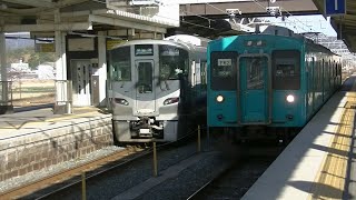 きのくに線105系3扉車（SF003編成） 回送　御坊駅通過