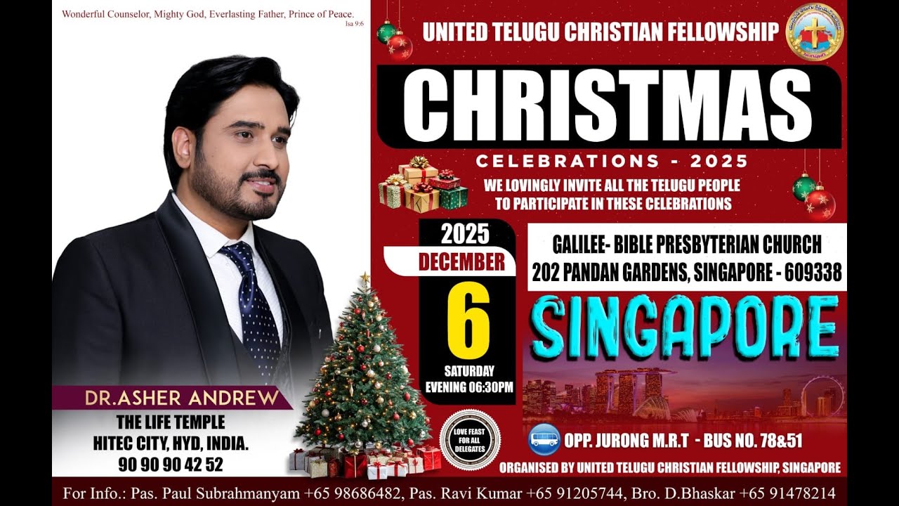 UTCF Singapore - Christmas Celebrations 2025 - Rev. Asher Andrew