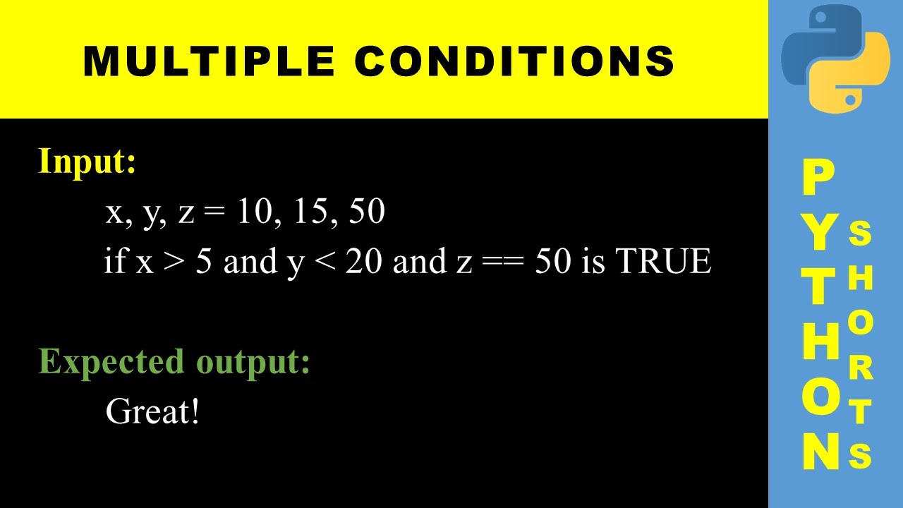 Multiple conditions | Python shorts - YouTube