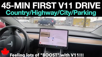 45-min (49km) First V11 Drive  - Tesla FSD Beta V11.3.4
