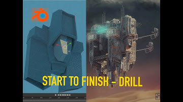Blender spaceship timelapse - The Drill