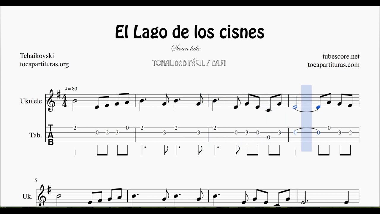 El Lago de los Cisnes - Partitura Fácil en PDF - La Touche Musicale