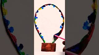 Draw a hot air balloon with me Painting with glitter