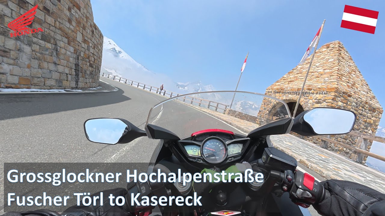 Grossglocker Hochalpenstrasse - Motorbike POV  Riding from Fuscher Törl to Kasereck - Honda VFR 1200