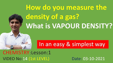 How to determine density and VAPOUR DENSITY (VD) of a gas? -chemistry basics-STOICHIOMETRY-IIT& NEET