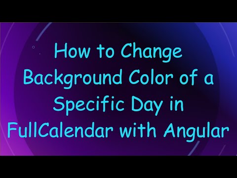 How to Change Background Color of a Specific Day in FullCalendar with Angular