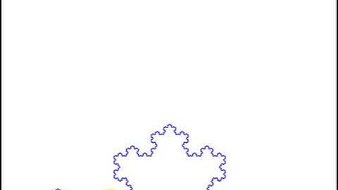 A computer draws the 10th iteration of the koch curve