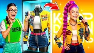 NERD'den K-POP IDOL'e Glow Up! Outfit Makeover | K-Pop Design Hunters