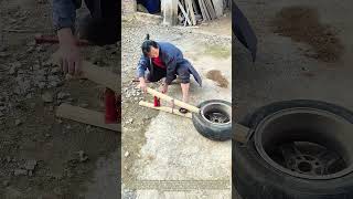 Leveraging Simple Hardware: How Homemade Wood-Jack Tools Simplify Tire Demounting
