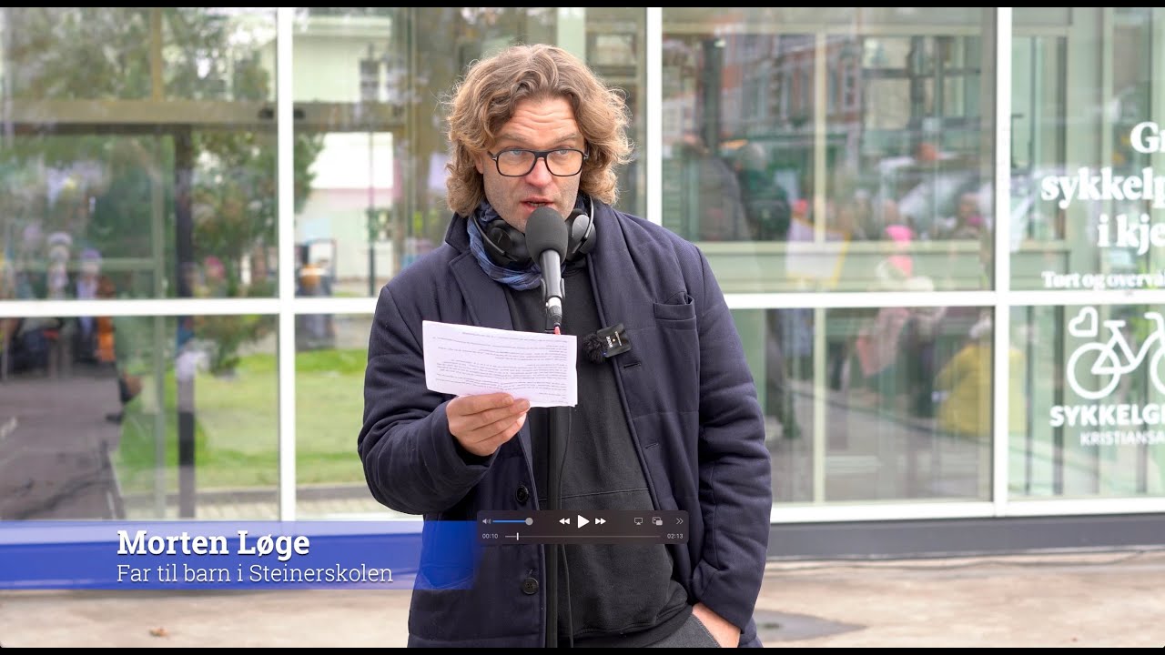 Demonstrasjonen for friskolene på Kristiansand torg ons. 8. nov. 2023