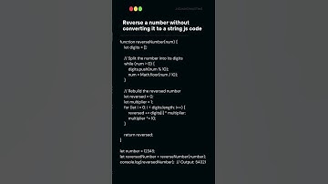 Code to reverse a number ll JS interview question #js #javascriptinterview #interviewquestions