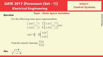 GATE 2017 Solution, Set 1, Electrical Engg. | Control System