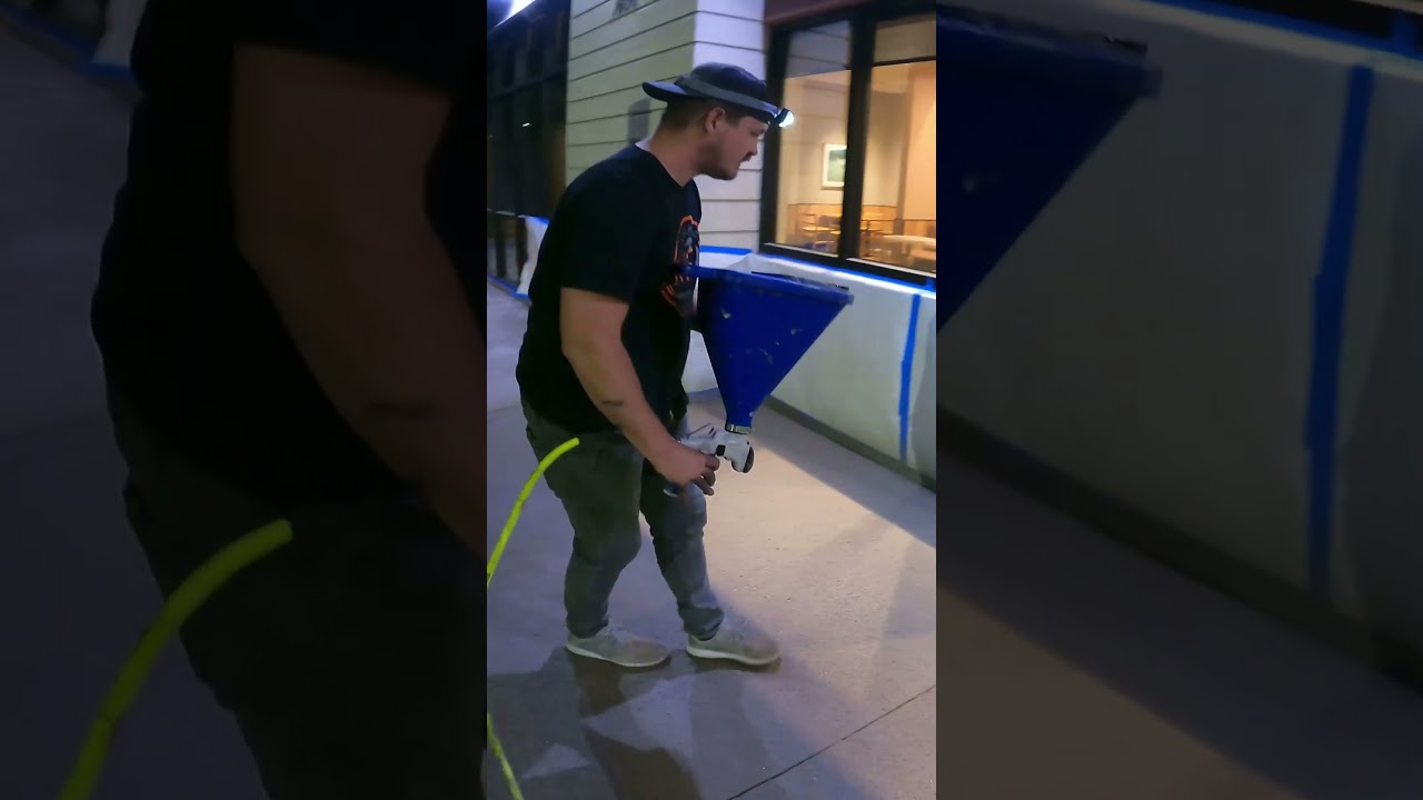 Spraying concrete texture and decorative sealer 