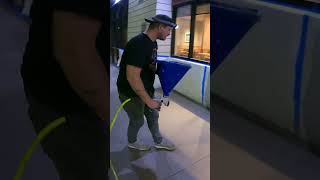 Spraying concrete texture and decorative sealer #concrete #contractor #concretework