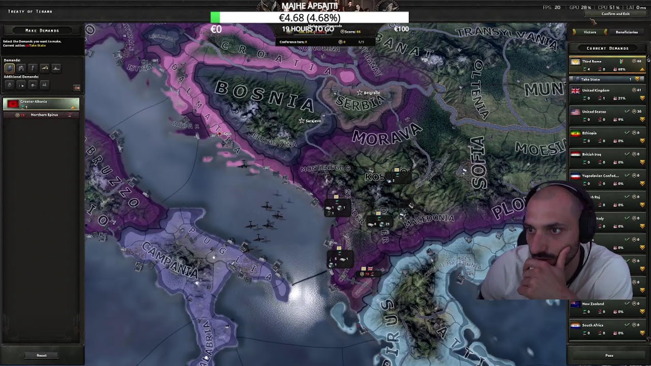 🔴- LIVE -🔴 КОГА НЕМА ИДЕЈА ЗА СТРИМ, ТУКА Е HEARTS OF IRON! *ВИЕ БИРАТЕ СО КОЈ ИГРАМ*