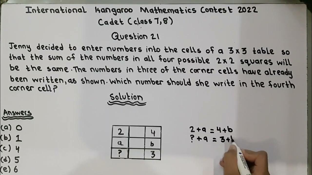 IKMC 2022 Problem 21 solution International kangaroo Mathematics