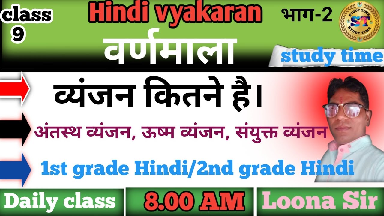 हिंदी वर्णमाला/1st grade Hindi/2nd grade Hindi/अंतस्थ व्यंजन। 