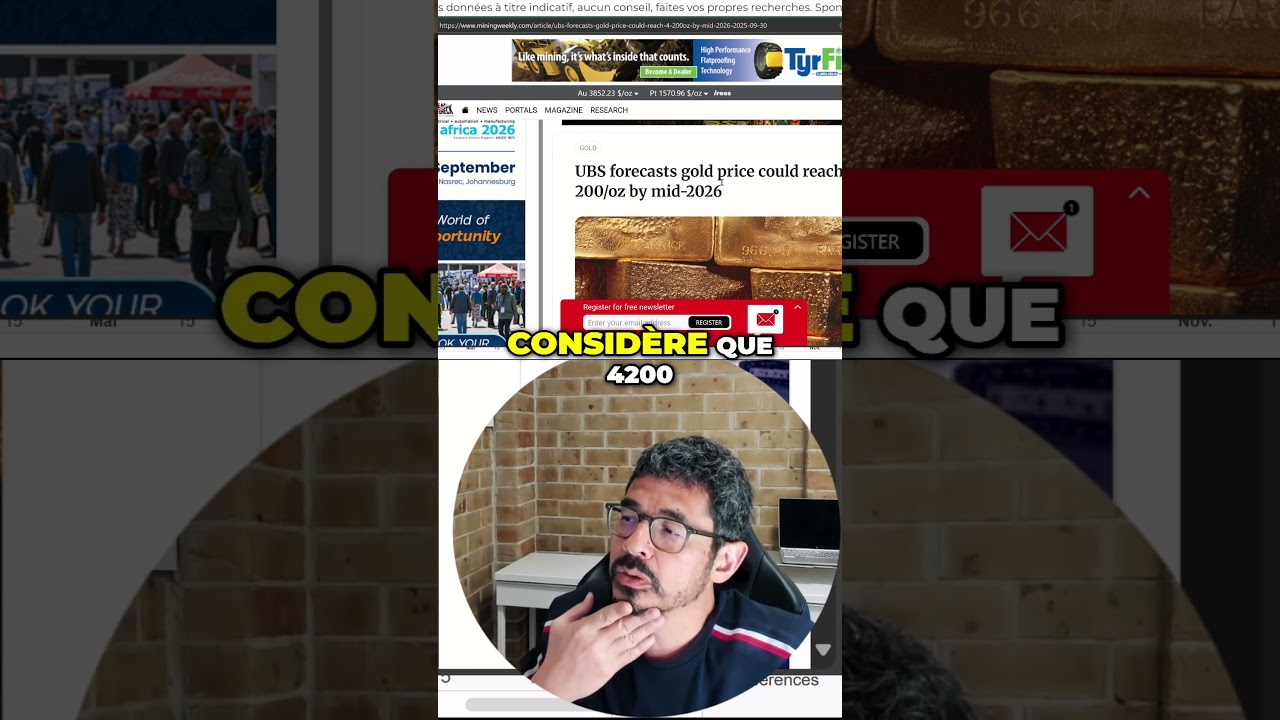 Gold: objectif 4200$ en 2026 selon UBS 