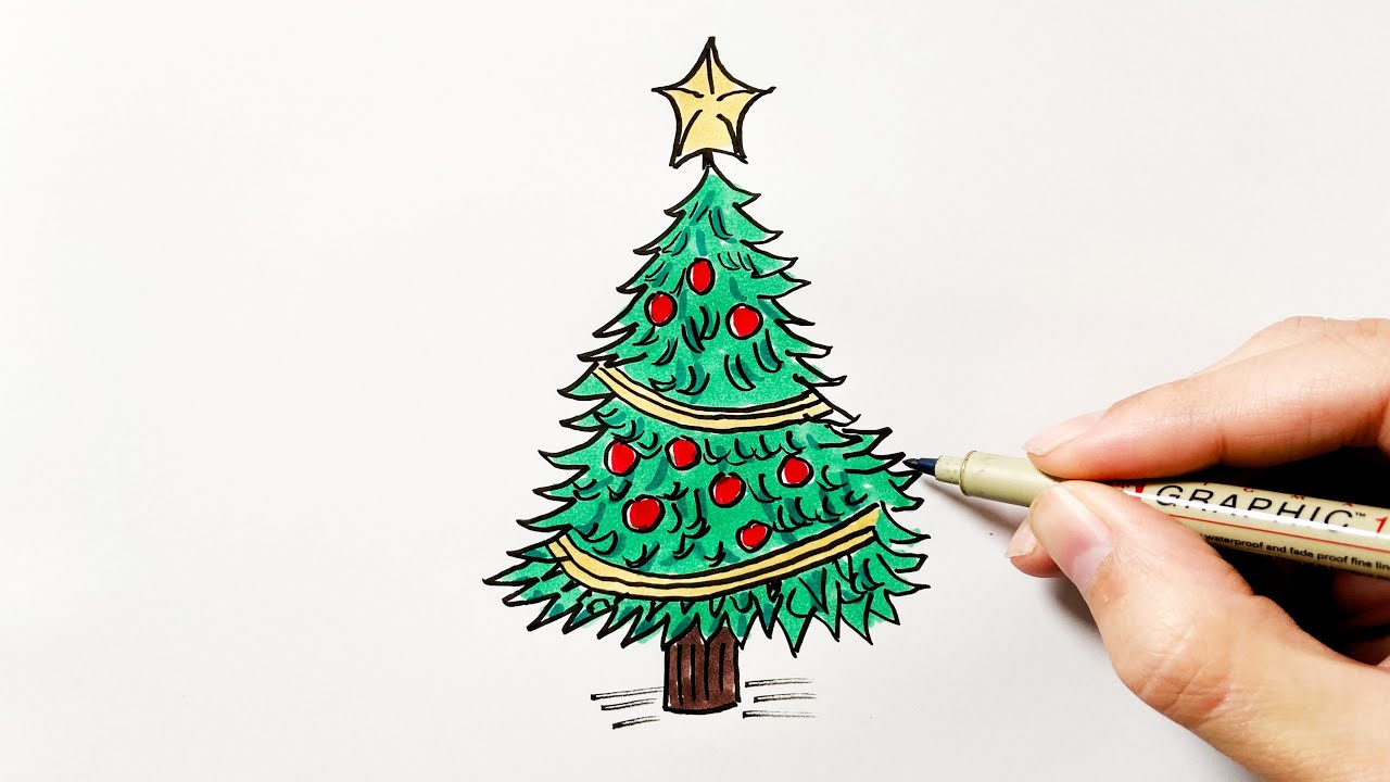 How to Draw a Christmas Tree - YouTube