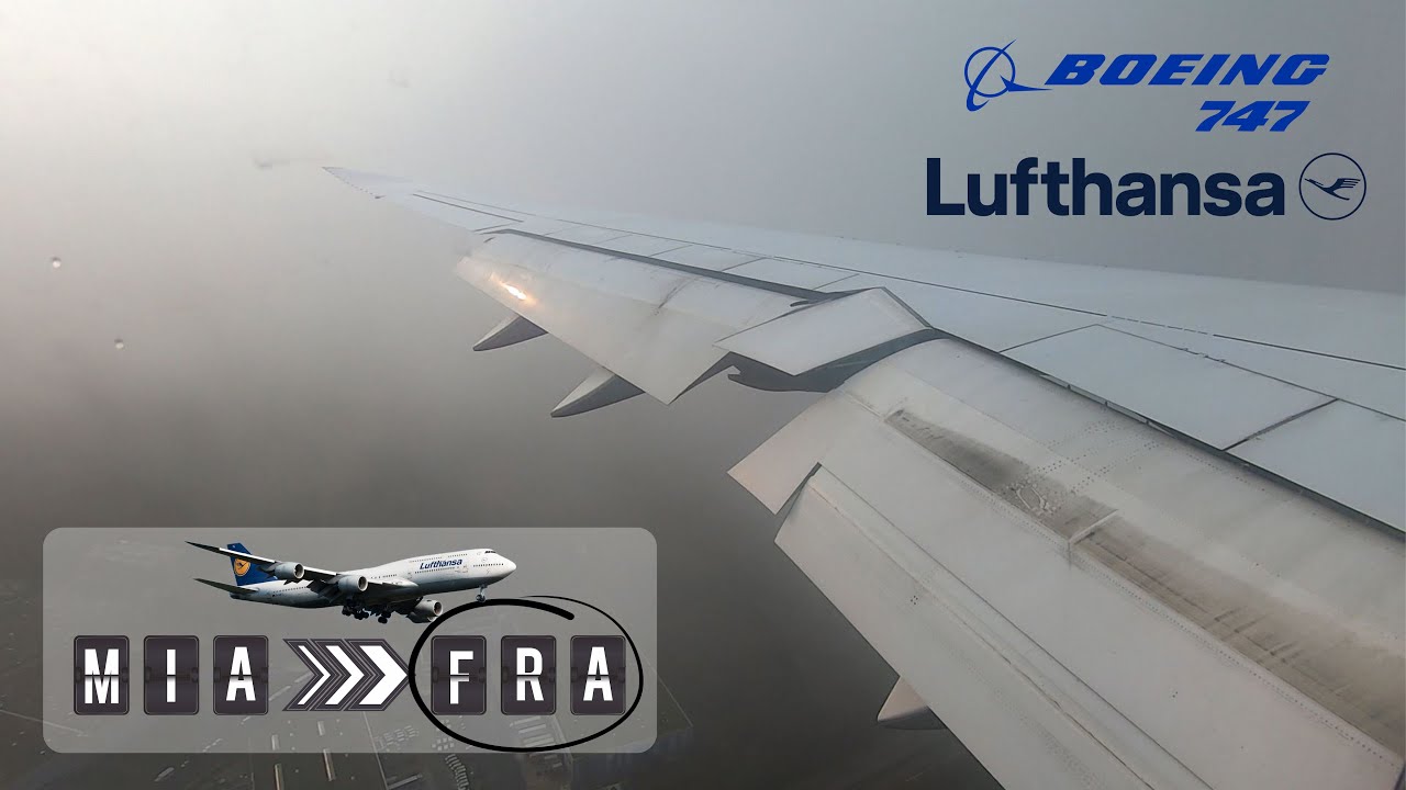 Foggy Lufthansa landing at Frankfurt airport (FRA) | Boeing 747-8