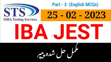 STS : IBA : JEST Solved Paper : 25 - 02 - 2023 : English MCQs