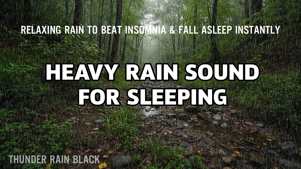 Relaxing Rain to Beat Insomnia & Fall Asleep Instantly | Heavy Rain For Sleeping