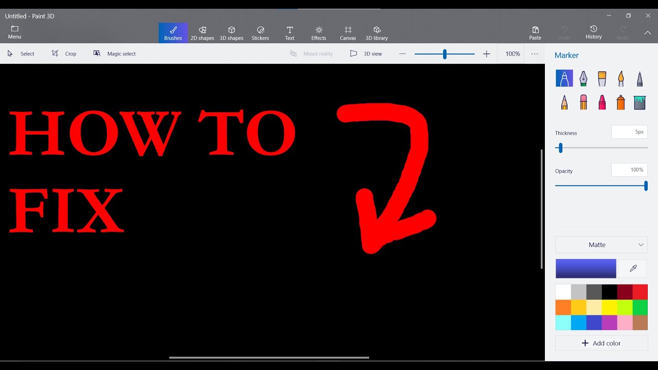 How To Fix Paint 3D Black Screen*2023* YouTube