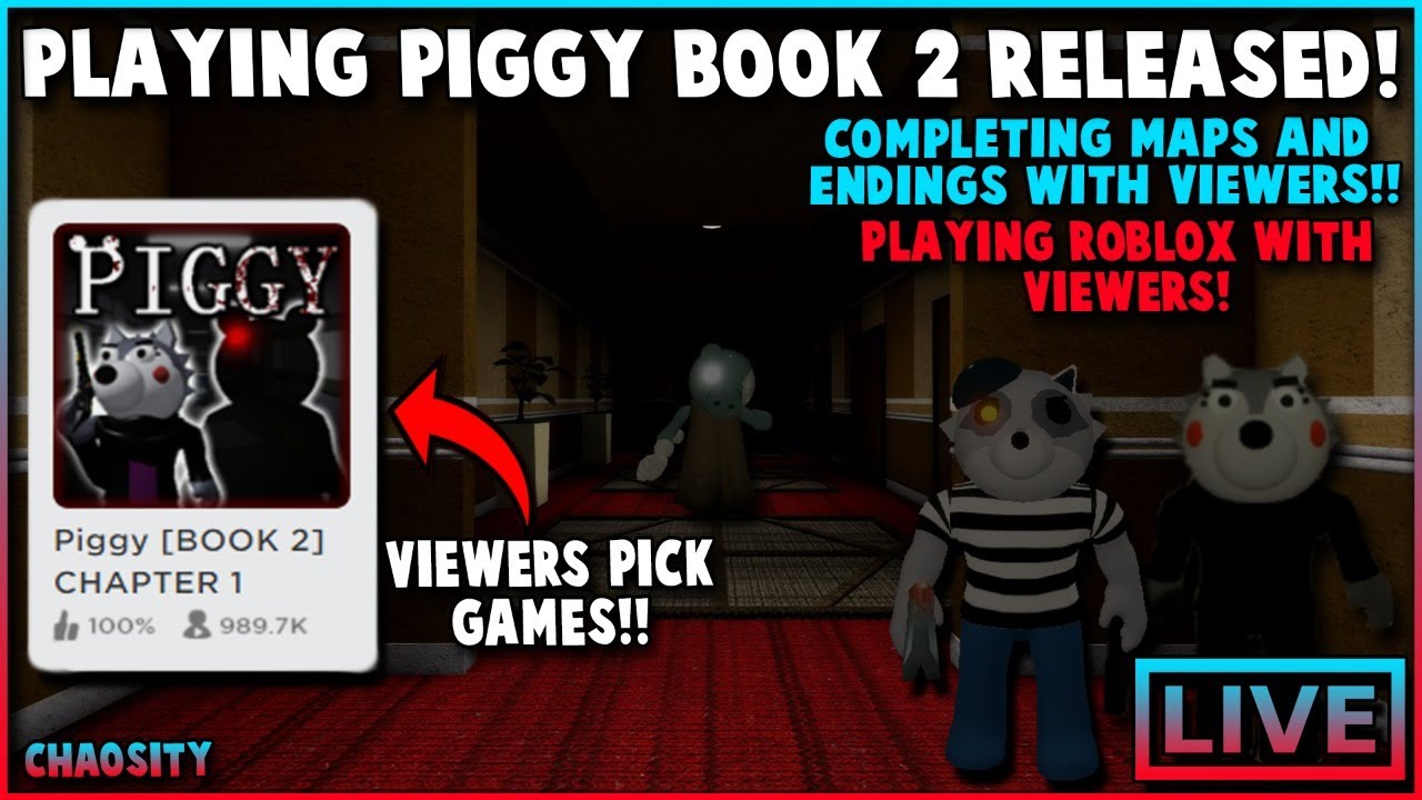 Piggy And Piggy Book 2 Live Playing Roblox With Viewers Viewers Pick Games Roblox Livestream Youtube - roblox song book yt