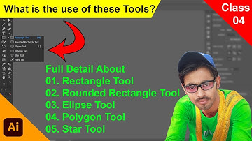 What is the use of Rectangle,Rounded Rectangle,Ellipse,Polygon and Star Tool Full Details Class 04