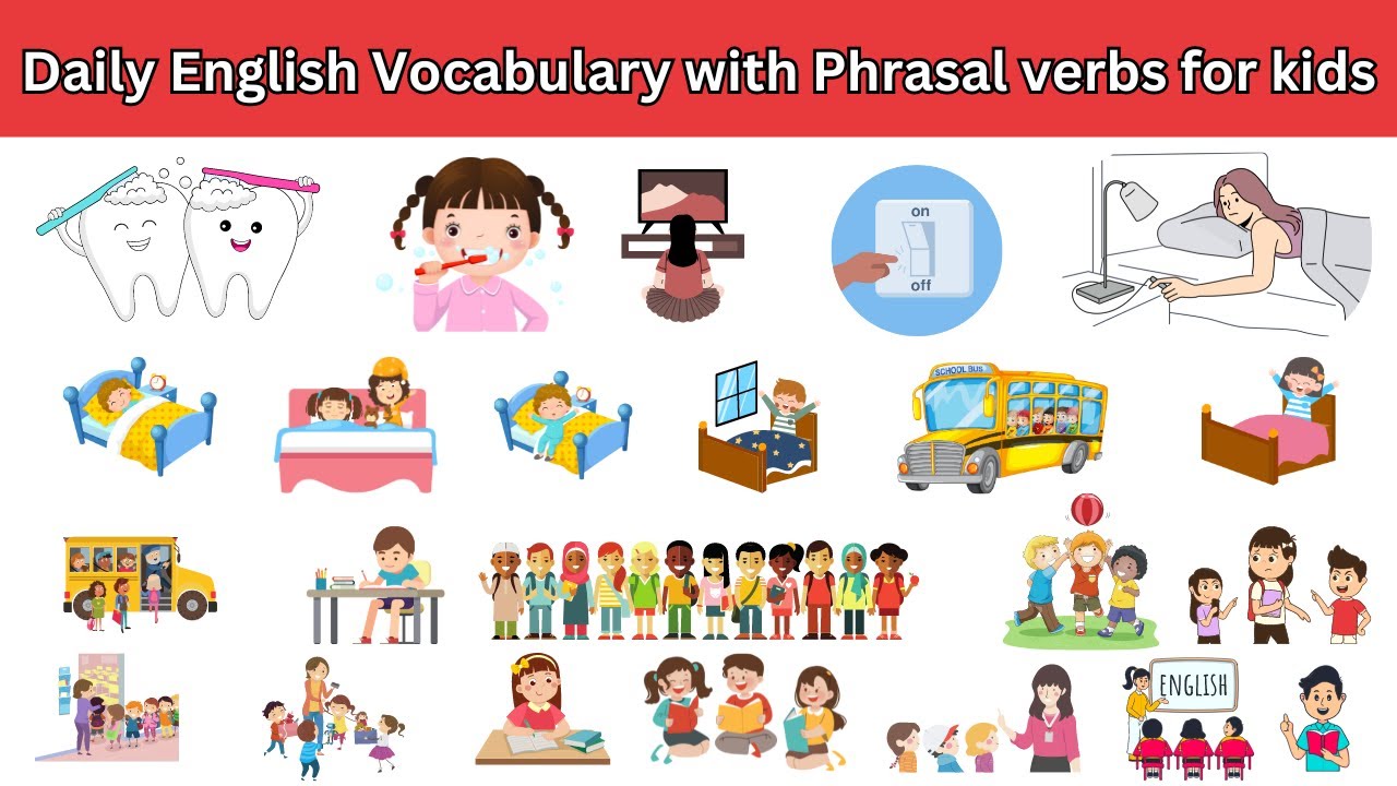 Daily English Vocabulary with phrasal verbs for kids |# ...
