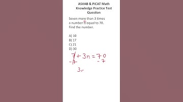 ASVAB/PiCAT Math Knowledge Practice Test Q: Translating Statements into an Equation #acetheasvab