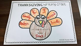 Gratitude Writing Turkey Bull | Thanksgiving Craft