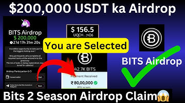 Bits Airdrop $200,000 Claim😱 |  Bits Airdrop 2 Session Started | Bits Airdrop Withdrawal |Bits Price