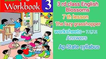 The lazy grasshopper worksheets-7.1,7.2 answers 3rd class english blossoms @studiesbynadiya4403